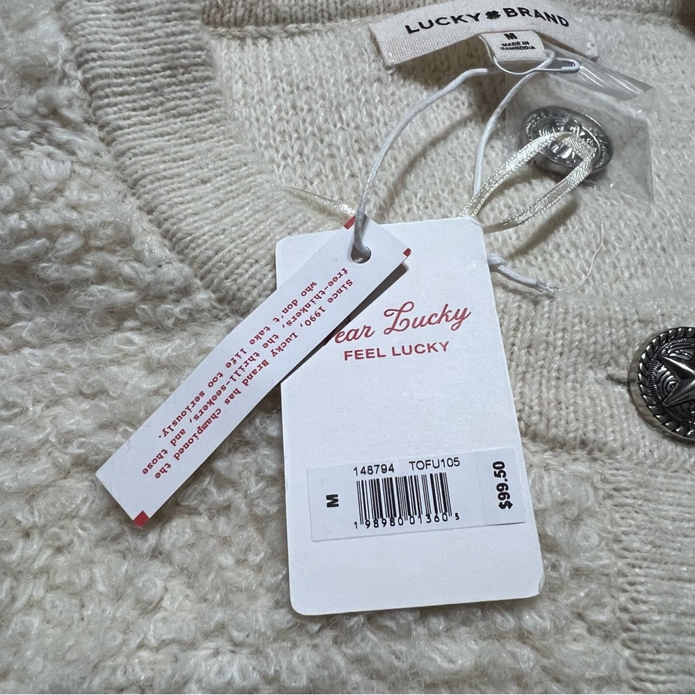 Lucky Brand Women's Textured Button-Up Cardigan - Picture 6 of 11